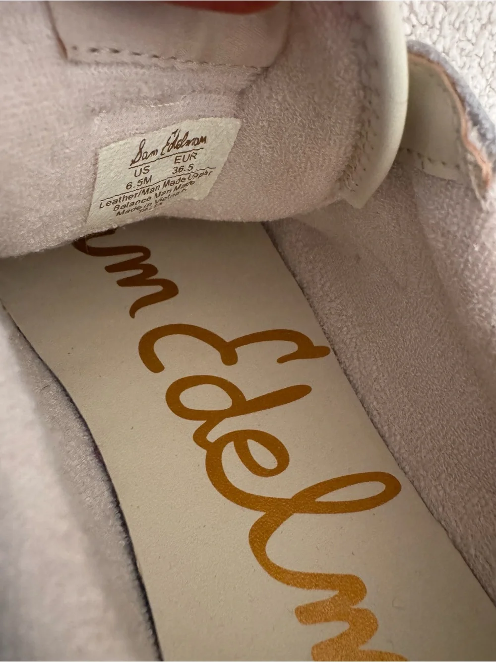 Sam Edelman Cream Leather Velcro Sneakers with Brown Sole - Picture 11 of 11